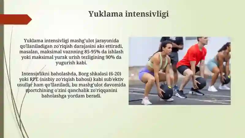 Mashg'ulotlarda yuklamalarni nazorat qilish 4