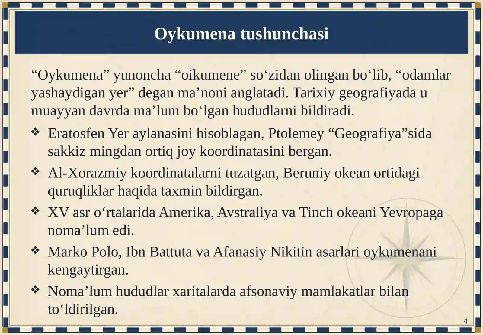 Buyuk geografik kashfiyotlar va oykumenaning kengayishi 4
