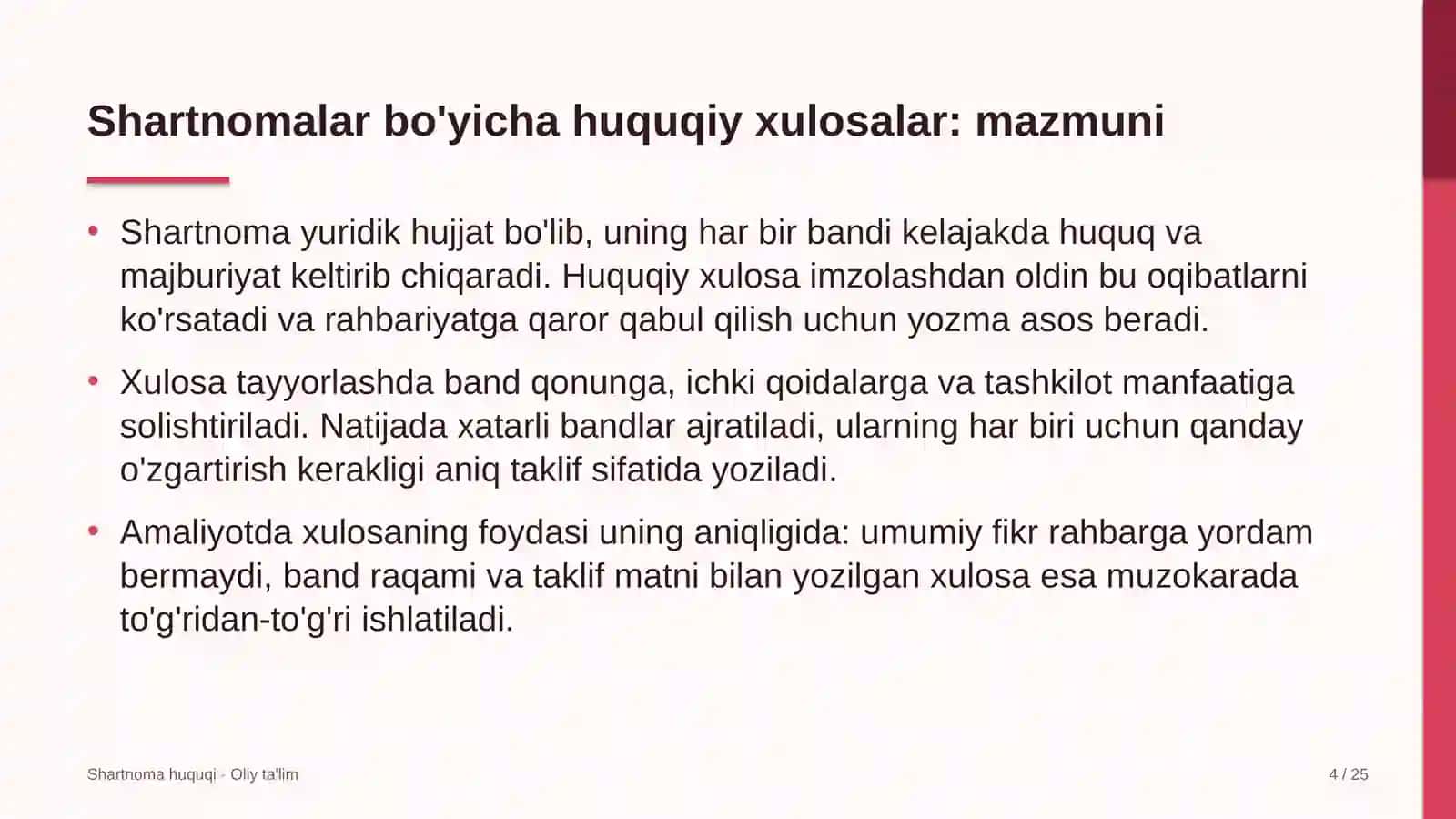 Atom energetikasida shartnomalar bo'yicha huquqiy xulosalar tayyorlash 4