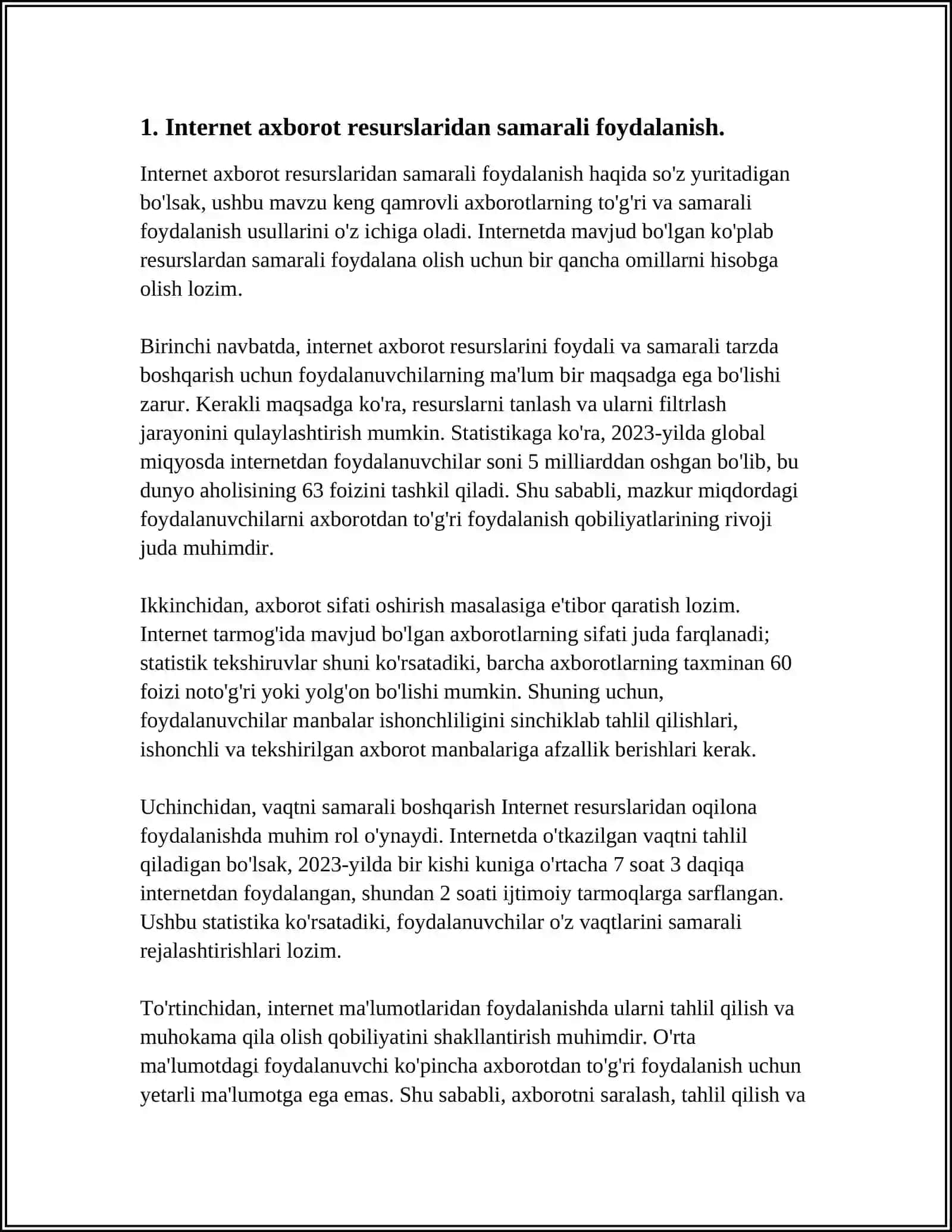 INTERNET AXBOROT RESURSLARIDAN FOYDALANIB SOHAGA OID AXBOROTLAR BAZASINI TUZISH 4