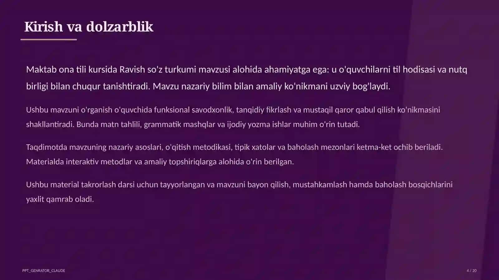 Ravish so'z turkumi (7-sinf) 4