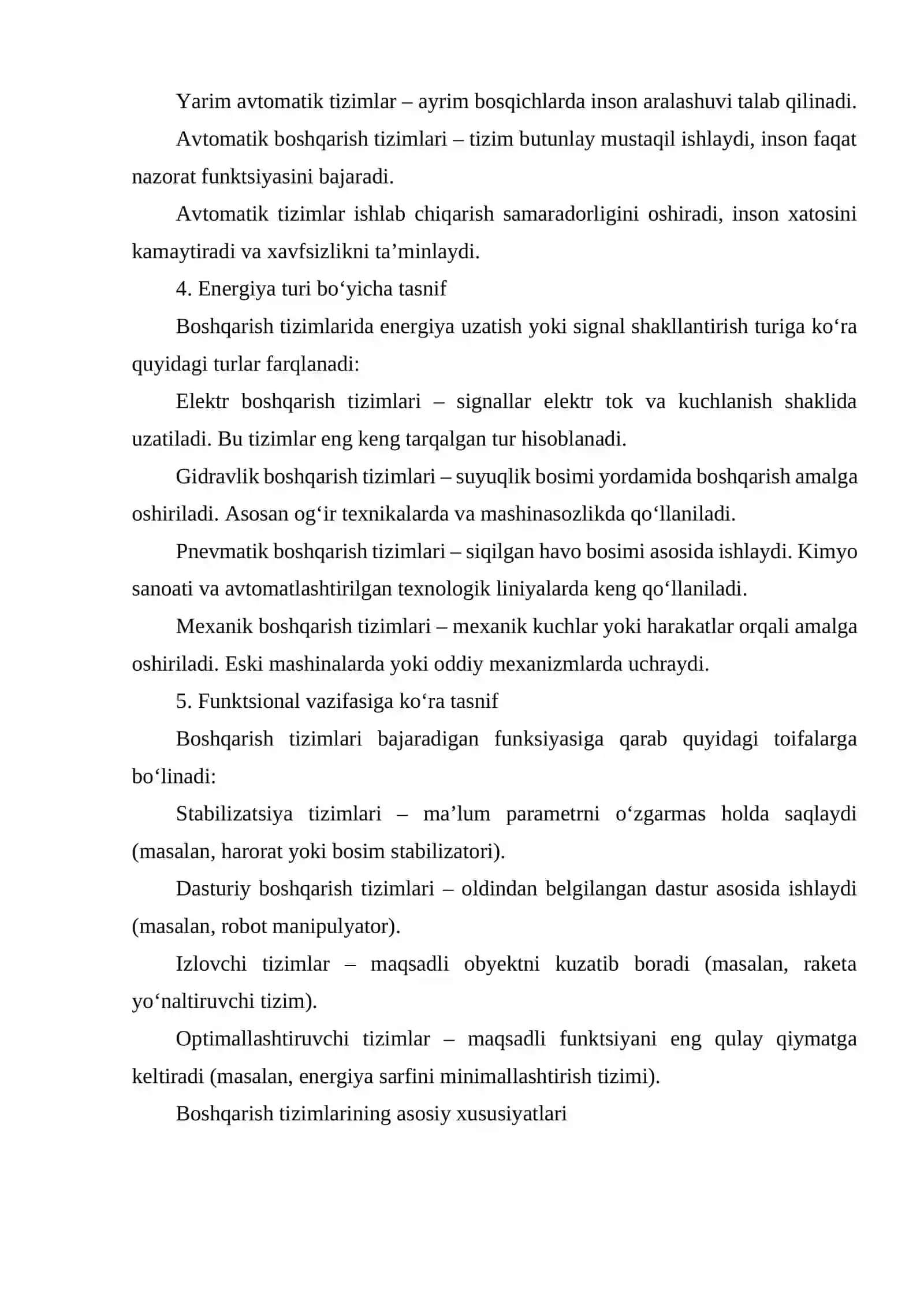 BOSHQARISH SISTEMALARIGA MISOLLAR, ULARNING PRINSIPAL VA FUNKSIONAL SXEMALARI 4
