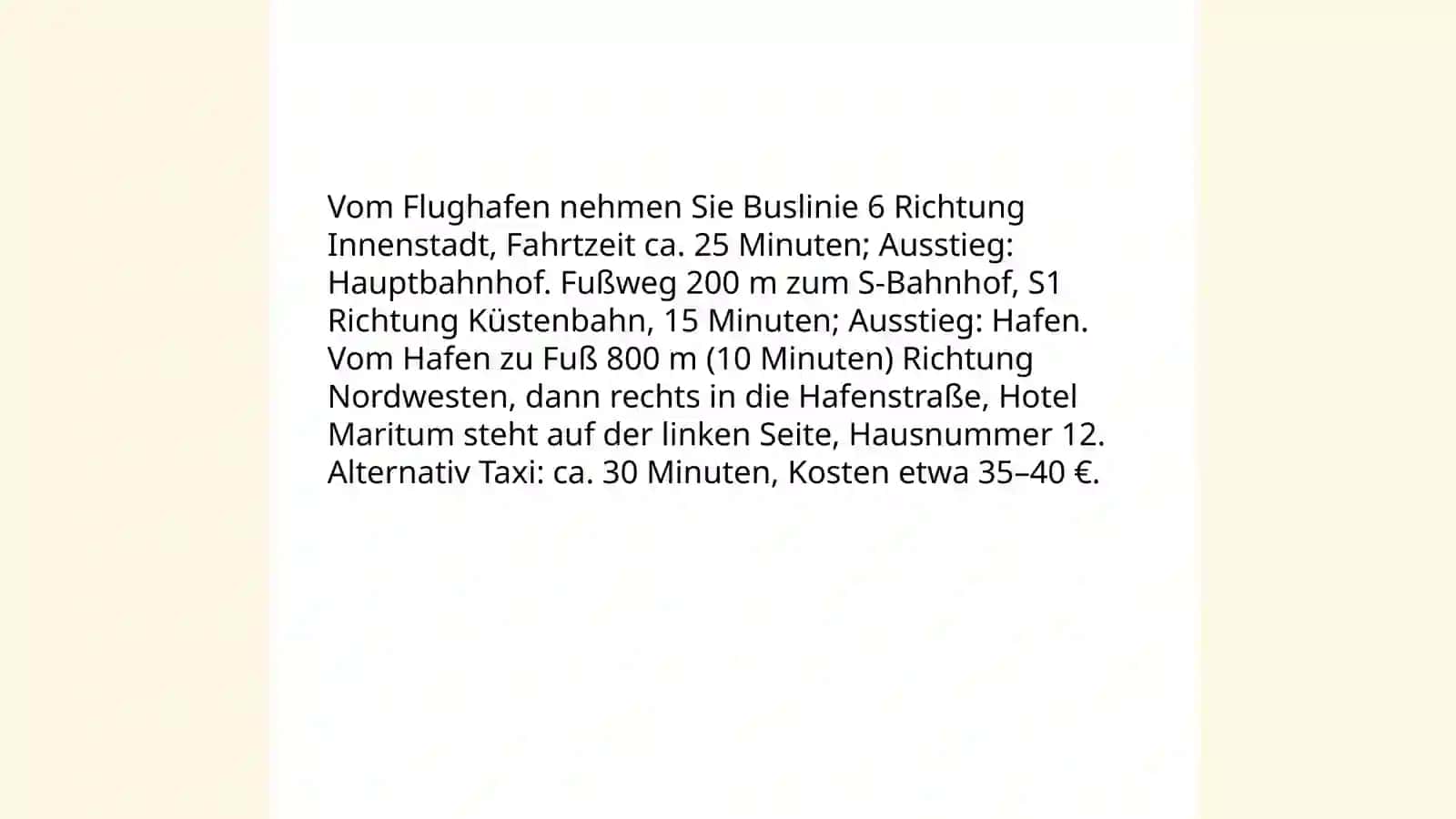 Wege beschreiben. Wir suchen das Hotel Maritum 4