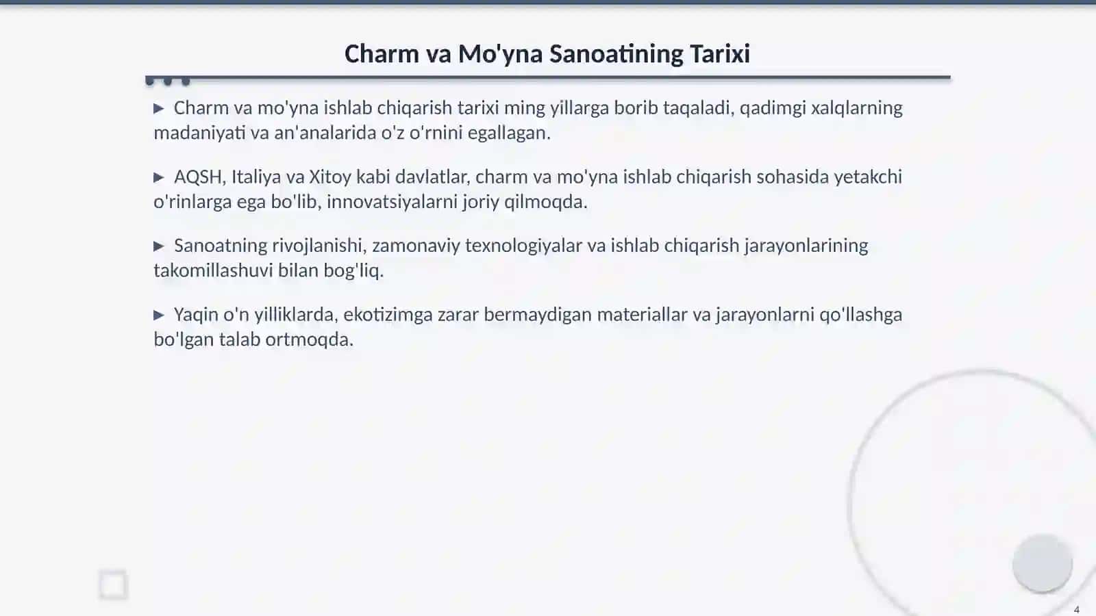 Charm va Mo'yna Ishlab Chiqarish Korxonaning Umumiy Tavsifi 4