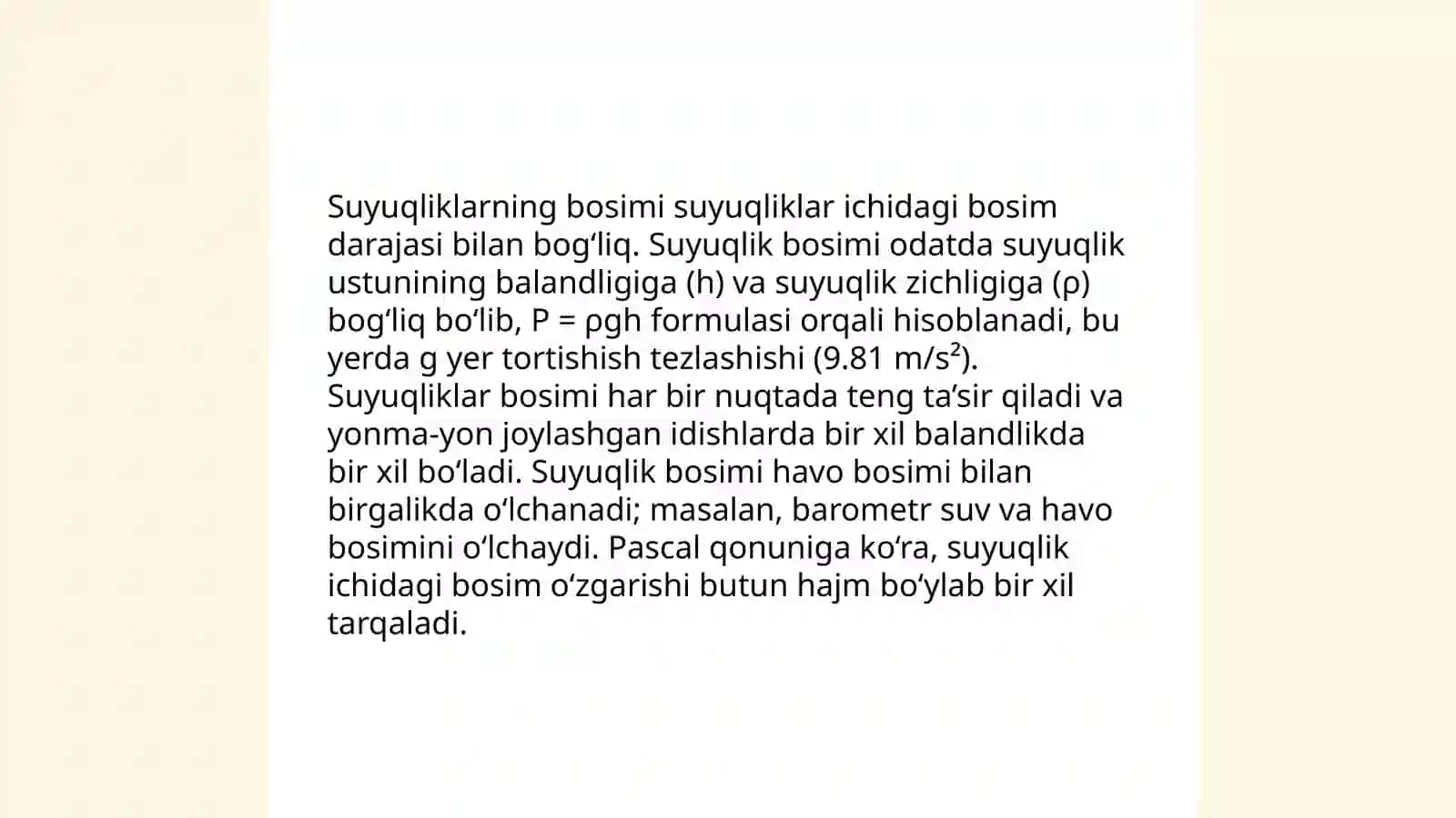Suyuqlikning mexanik xossalari 4