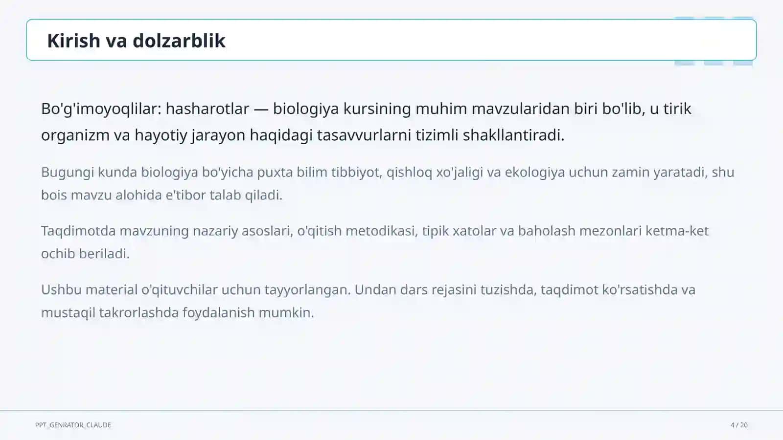 Bo'g'imoyoqlilar: hasharotlar (7-sinf) 4