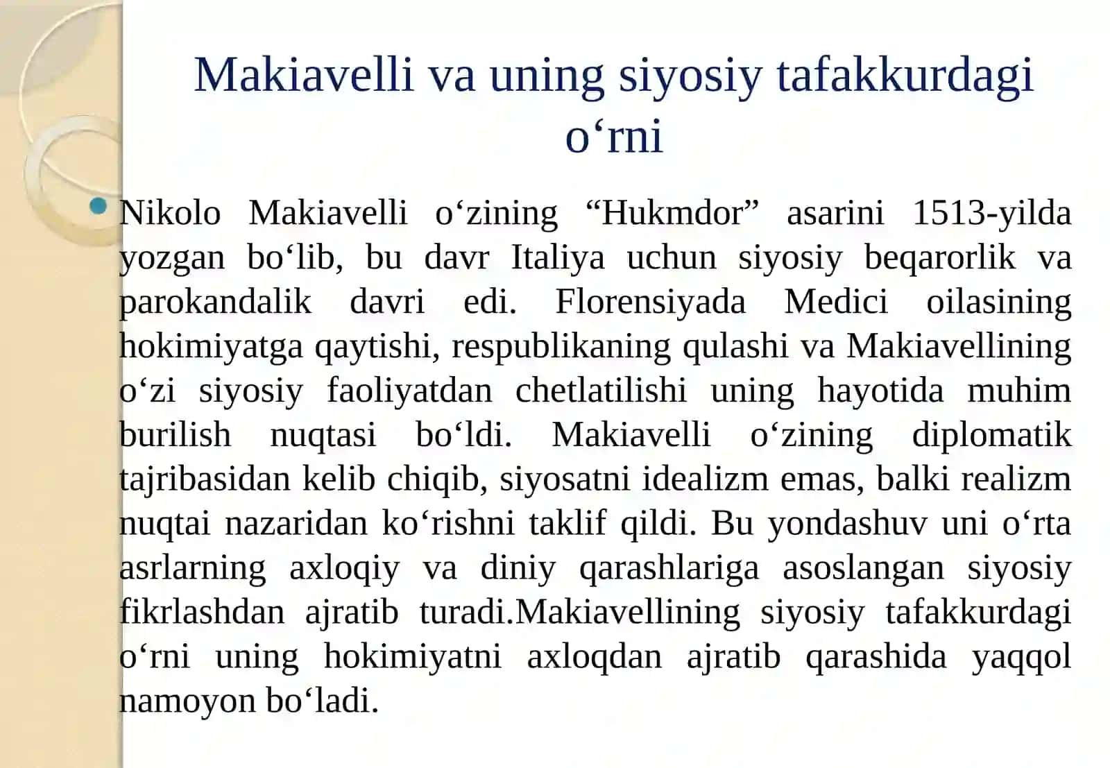 Makiavellining “Xukmdor” asari 4