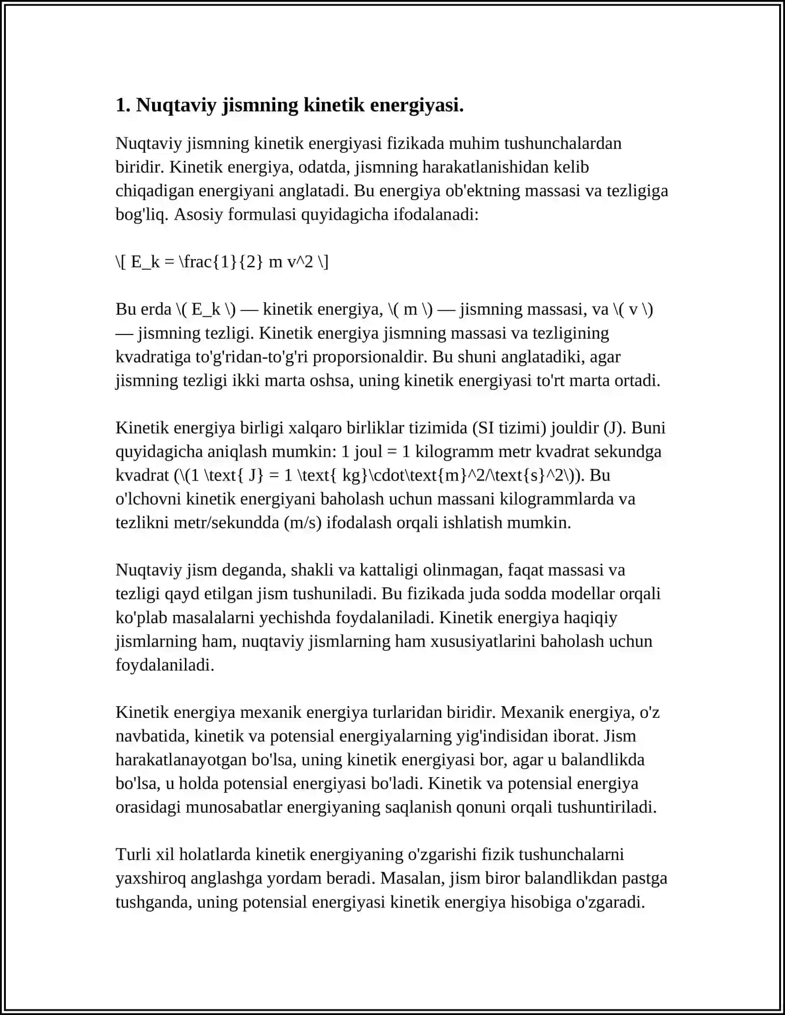 MODDIY NUQTANING KINETIK ENERGIYASI 4