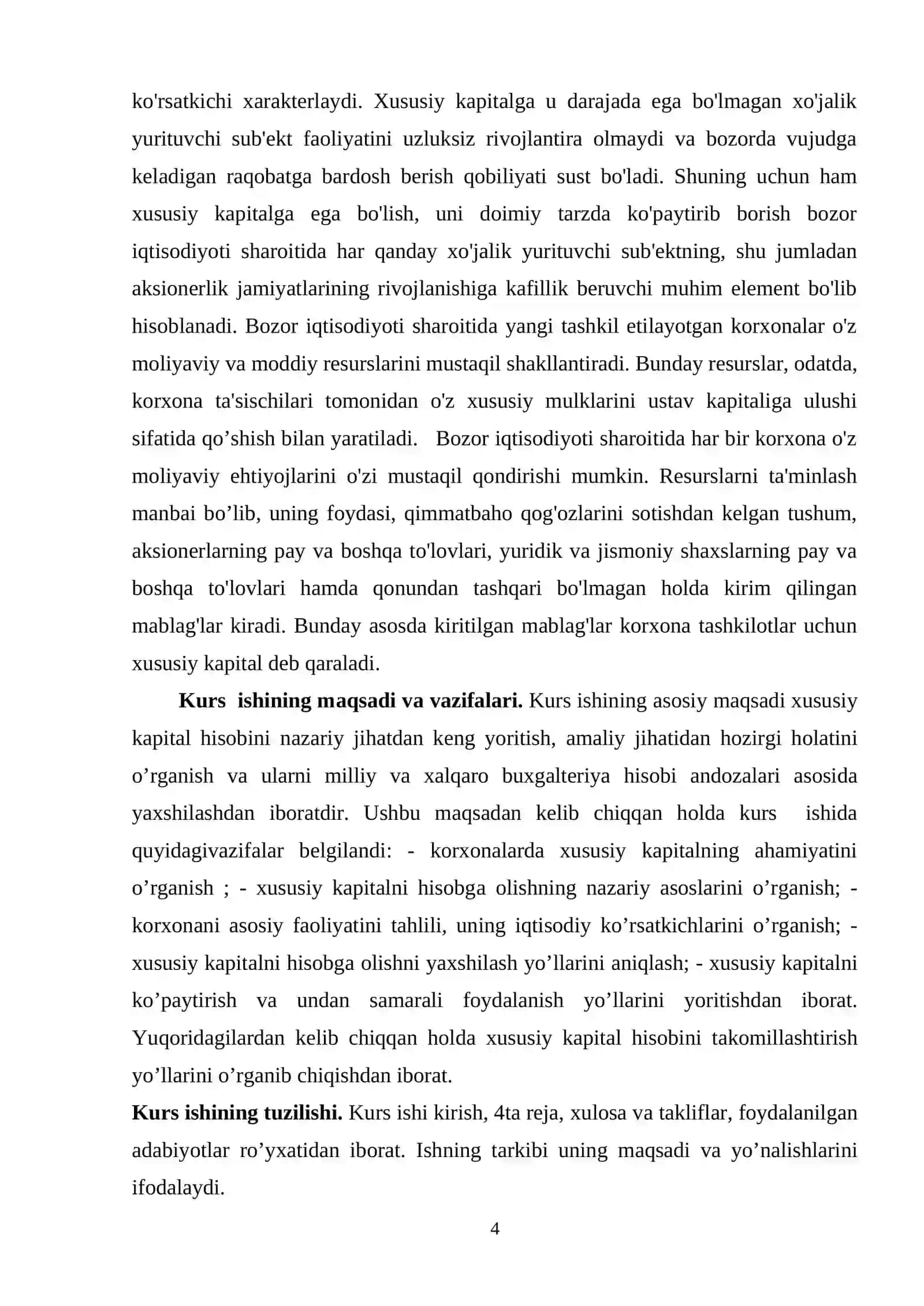 Xususiy kapital to'g'risida hisobot 4