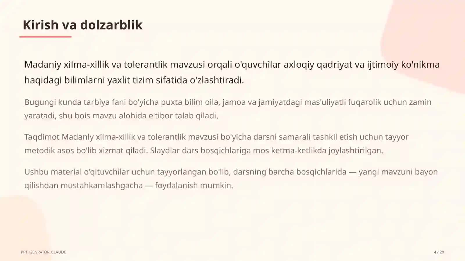 Madaniy xilma-xillik va tolerantlik (11-sinf) 4