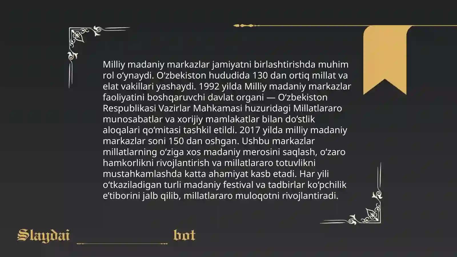 Mustaqillik yillarida Oʻzbekistonda milliy madaniy markazlar faoliyati 4