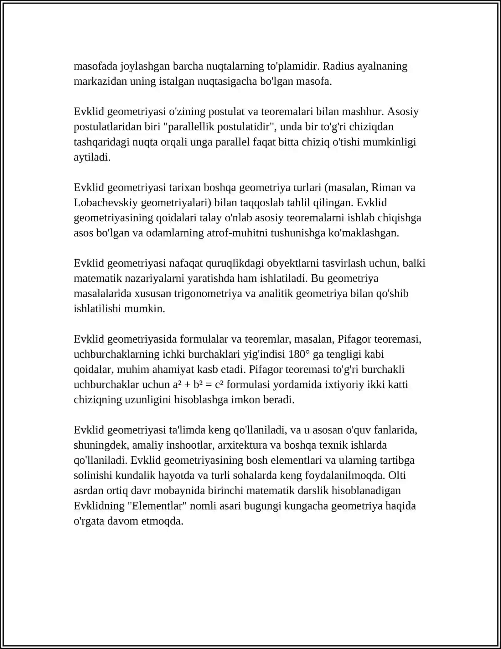 YEVKLID GEOMETRIYASIDA AKSIOMA VA POSTULAT TUSHUNCHALARI 4