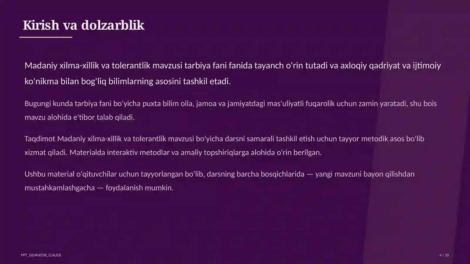 Madaniy xilma-xillik va tolerantlik (11-sinf) 4