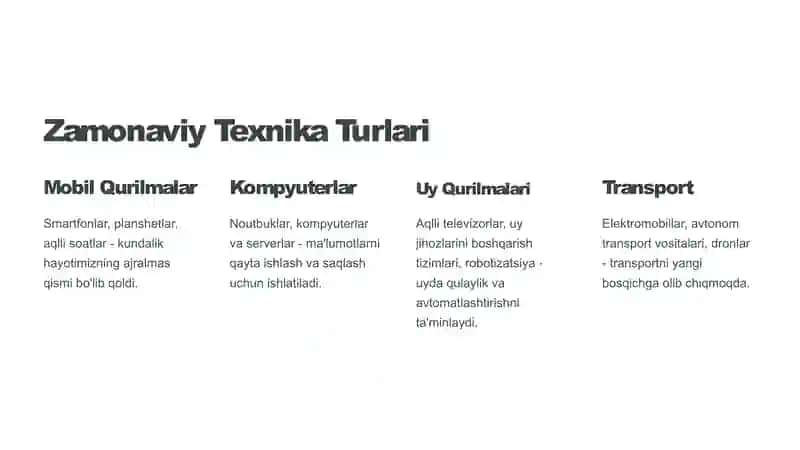 Zamonaviy Texnik Qurilmalar Tahlili 4