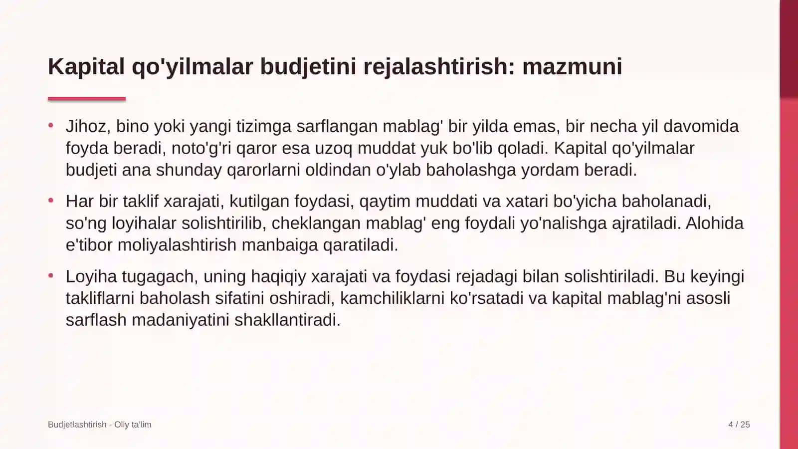 quyosh elektr stansiyalarida kapital qo'yilmalar budjetini rejalashtirish 1426 4