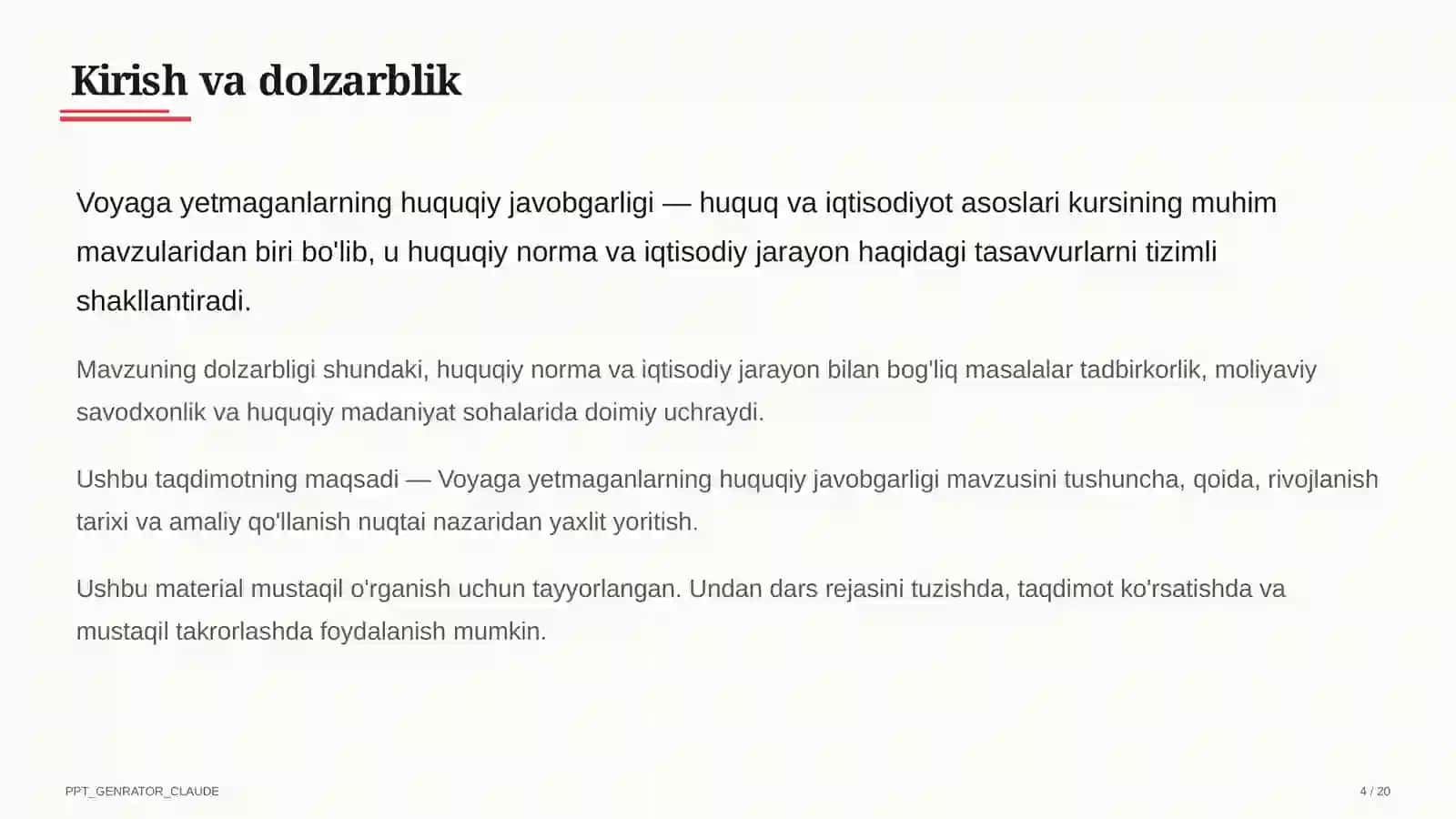 Huquq va iqtisodiyot asoslari (9–11) 4