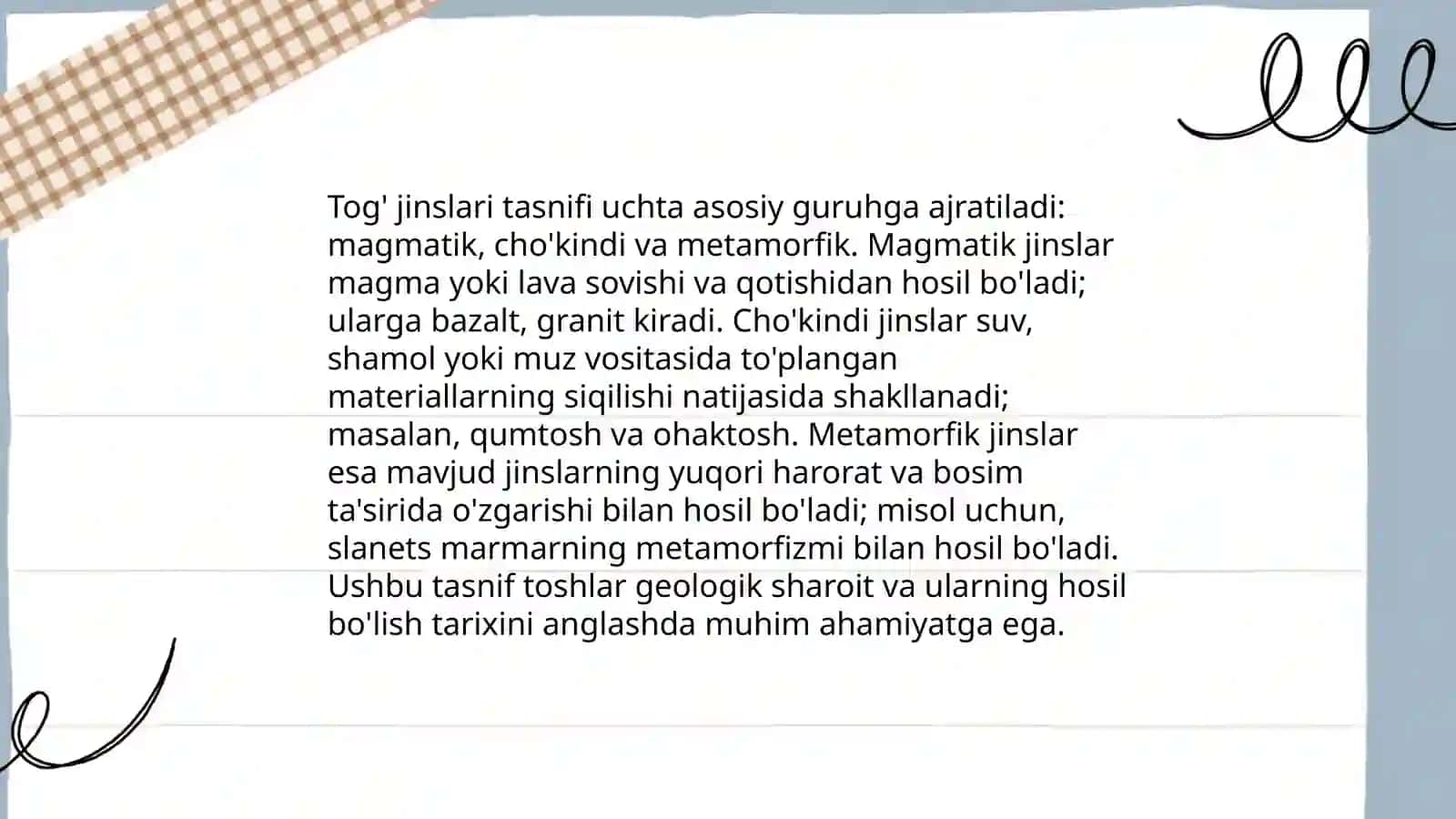 Tuproq shakilanishida tog' jinslarining ro'li. Asosiy tushunchalar va tariflar 4