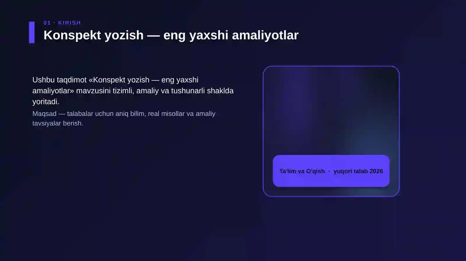 Konspekt yozish — eng yaxshi amaliyotlar 4