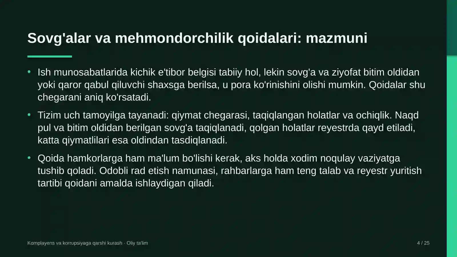 chegara qo'shinlarida sovg'alar va mehmondorchilik qoidalarini joriy etish 4898 4