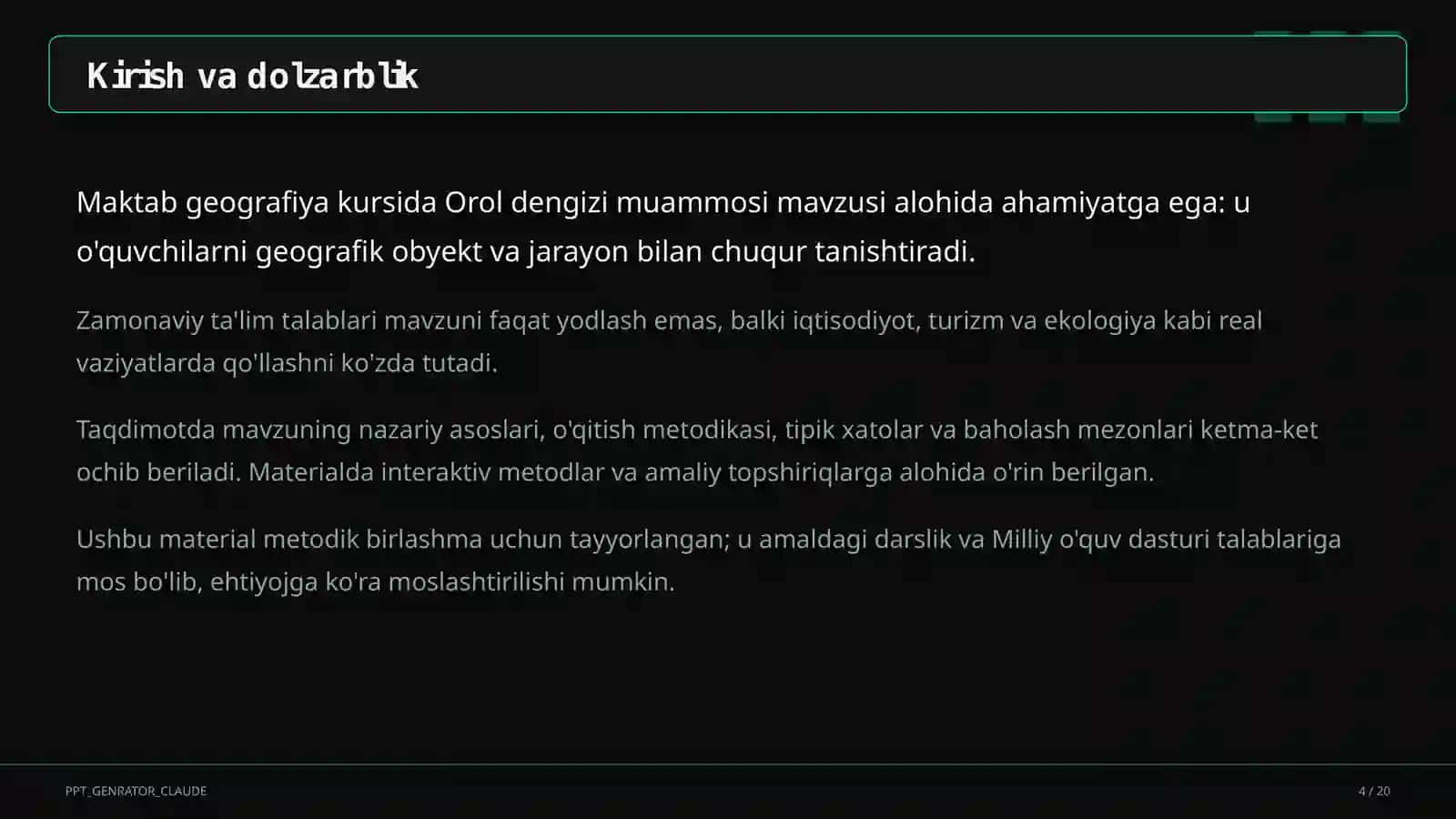 Orol dengizi muammosi (8-sinf) 4