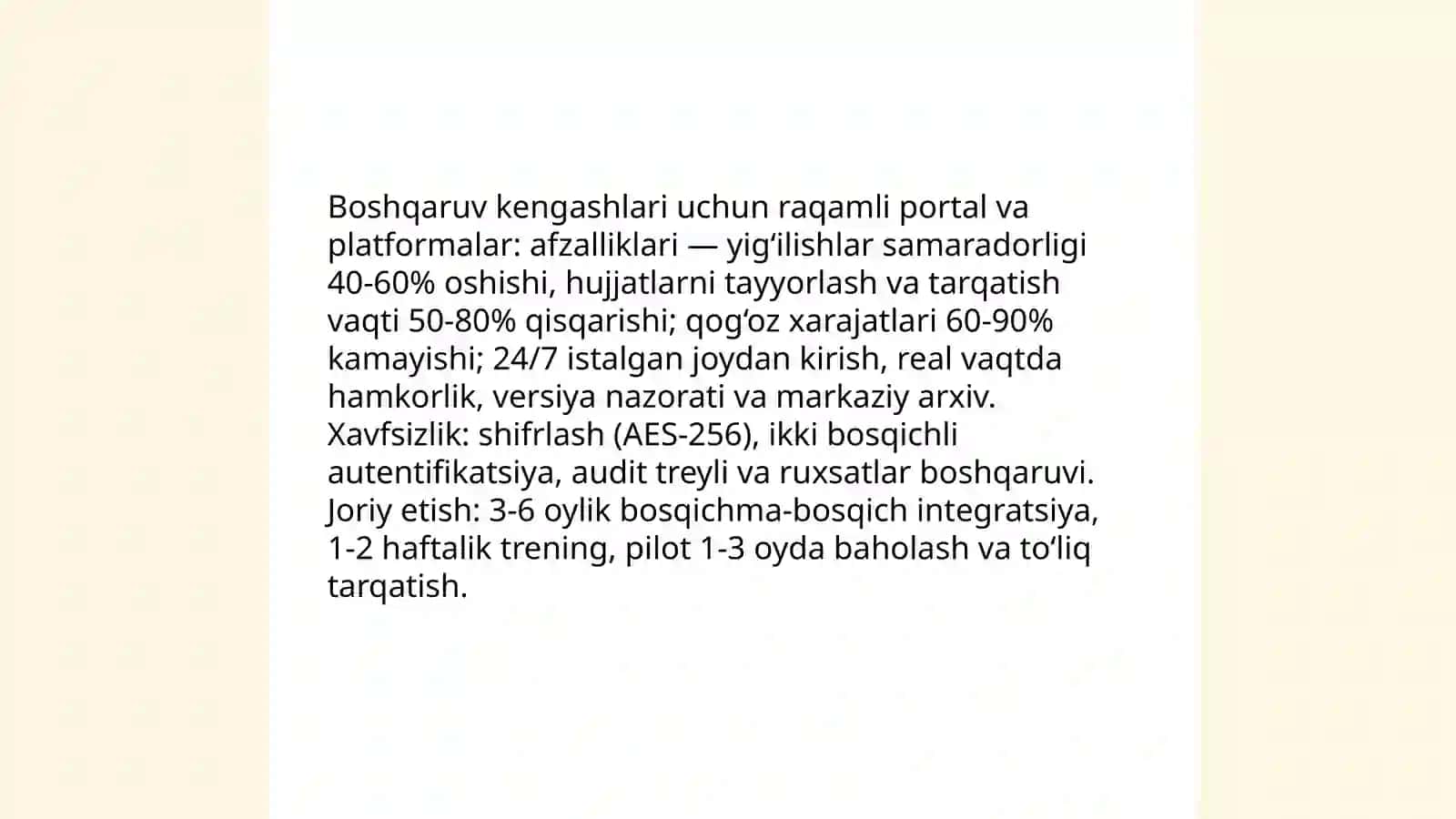 Korporativ boshqaruvni raqamlashtirish, zamonaviy texnologiyalar va tendensiyalar 4