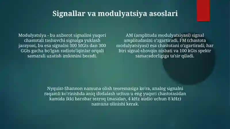 Telekommunikatsiya texnologiyalari asoslari 4