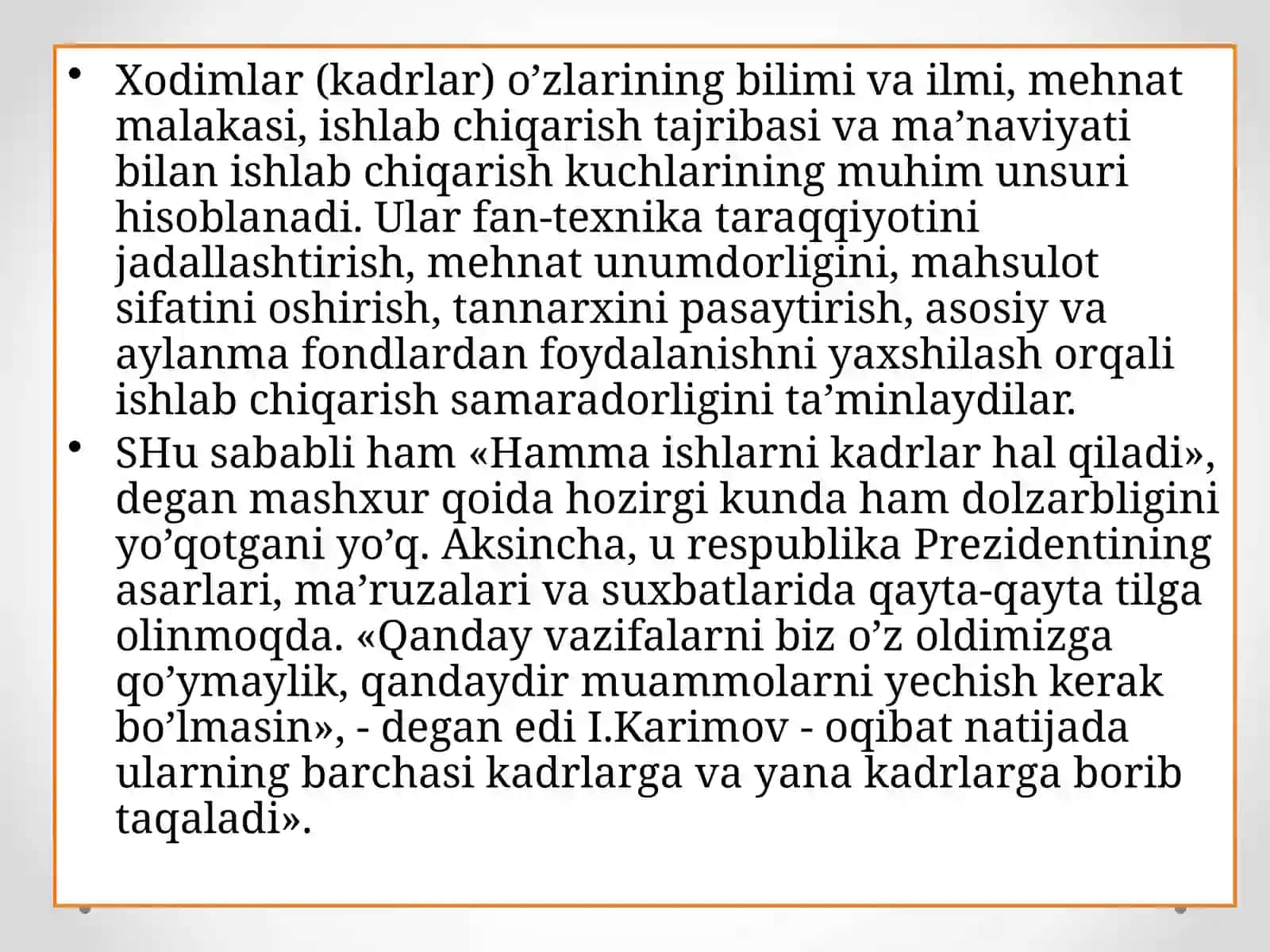 SANOATDA KARDLAR VA MEHNATGA HAQ TO’LASH 4