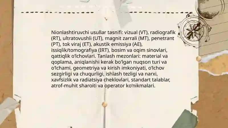 Nionlashtiruvchi tekshiruv usullarining fizik va texnik asoslari 4