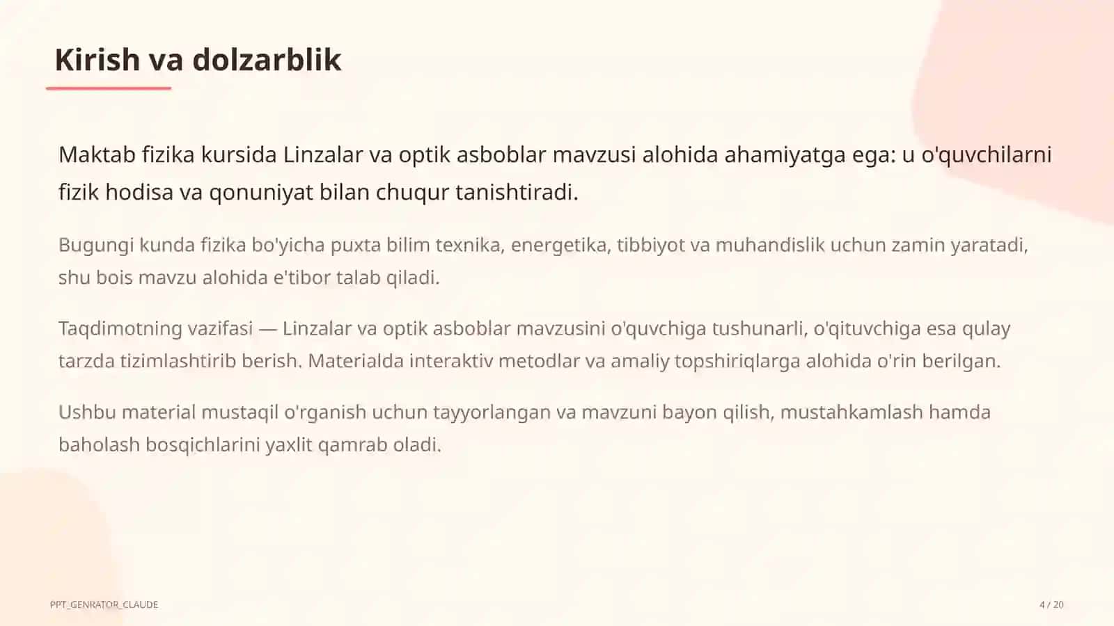 Linzalar va optik asboblar (11-sinf) 4