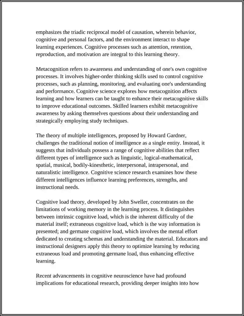 Learning Theories and Cognitive Science 4