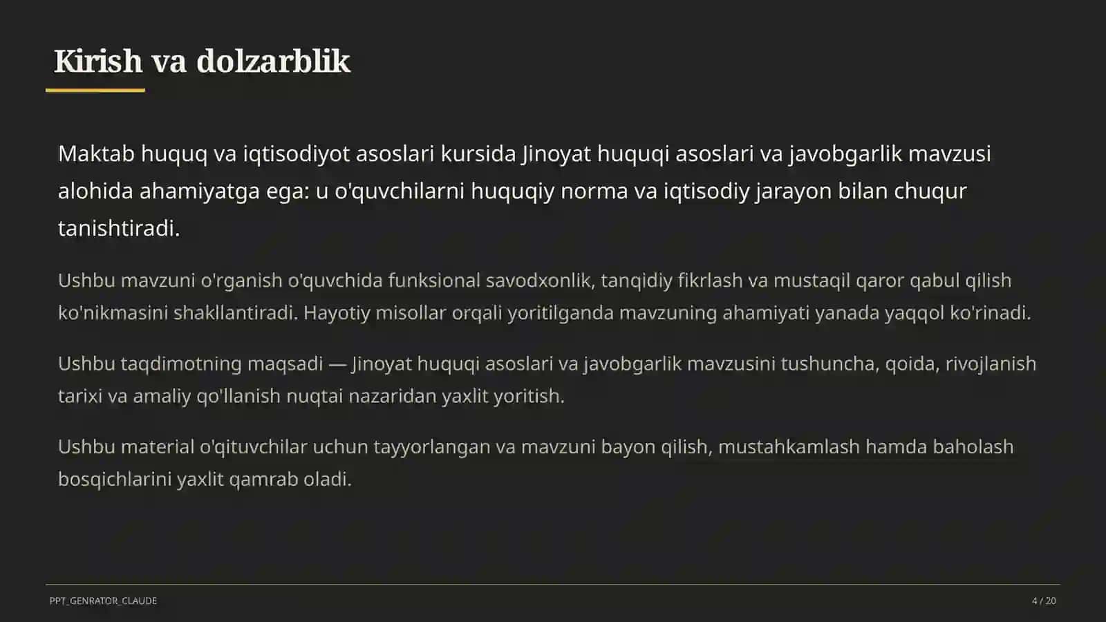 Jinoyat huquqi asoslari va javobgarlik (10-sinf) 4