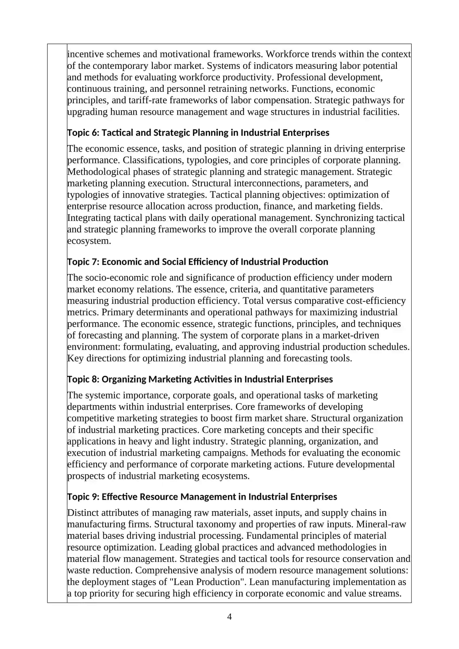 Industrial Economics 4
