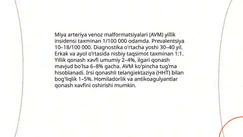 Bosh miya qon tomirlari arteriya venoz malfarmatsiyasi 4