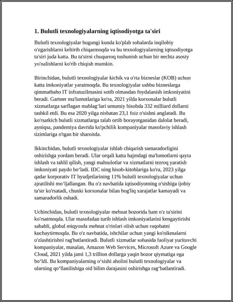IQTISODIYOTDA BULUTLI TEXNOLOGIYALARINING O'RNI VA AHAMIYATI 4