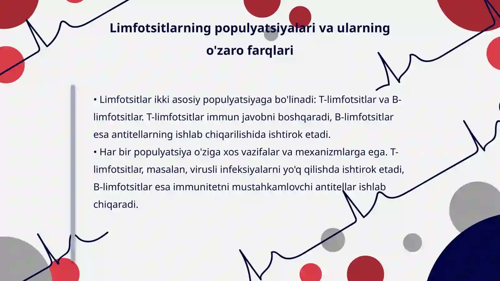 Limfotsitopoezning xususiyatlari 4