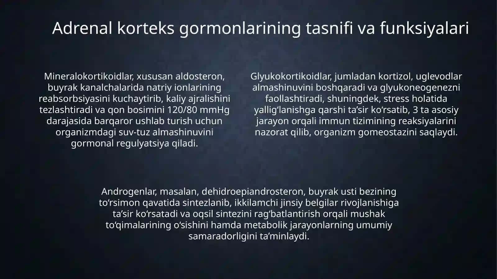 Stress ta'siri ostidagi buyrak usti bezi po'stloq qavati gormonlarining roli va hujayralari ko'rinishlari 4