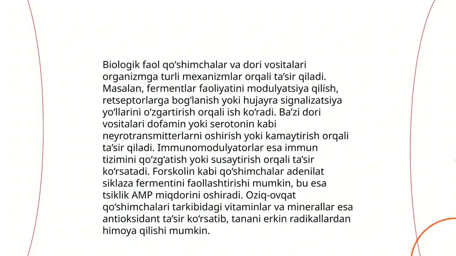 Biologik faol qoʻshimchalar va dori vositalarining qiyosiy tahlili 4