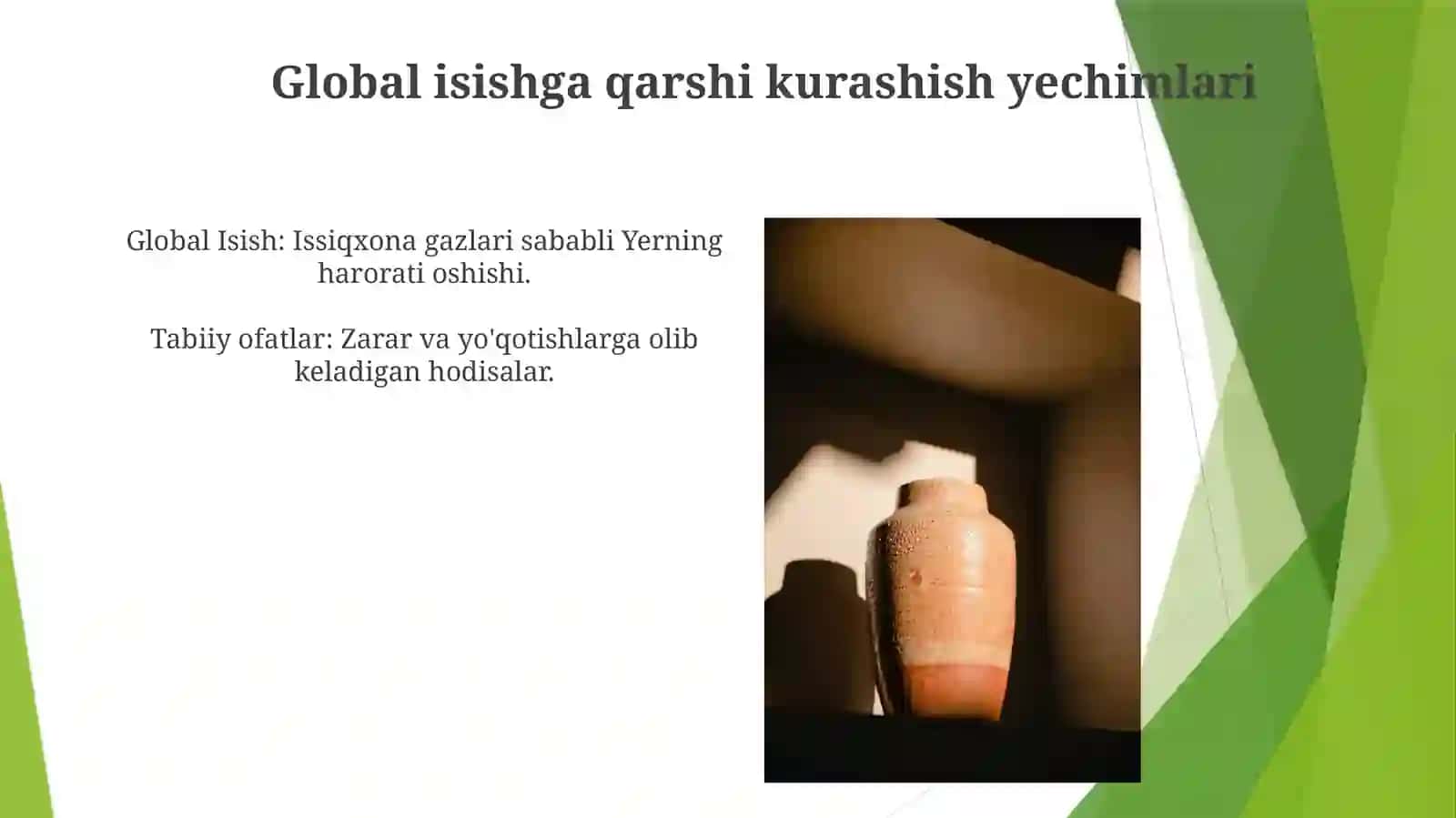 Tabiiy ofatlar. Global isish va issiqxona effekti. Mashhur odamlar 4