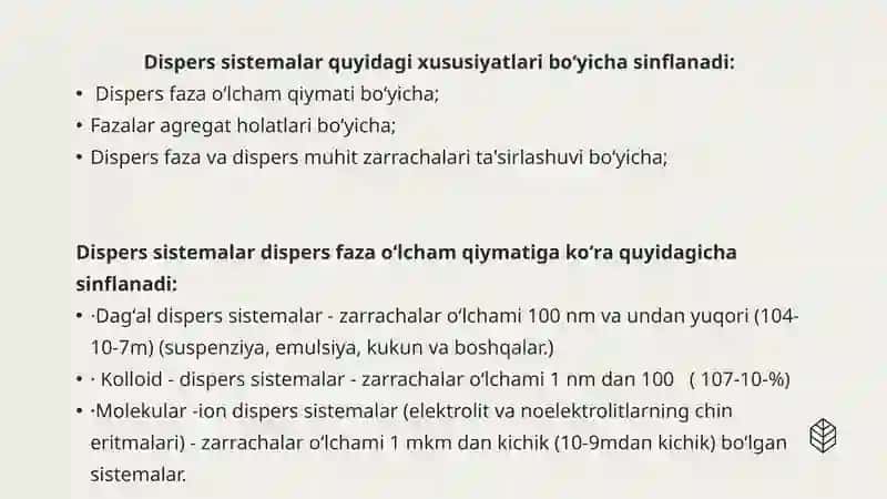 DISPERS SISTEMALAR. Kolloid eritmalar 4