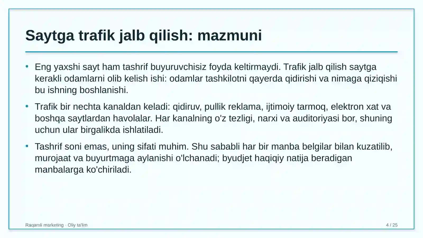 Bolalar musiqa va san'at maktablarida saytga trafik jalb qilish 4
