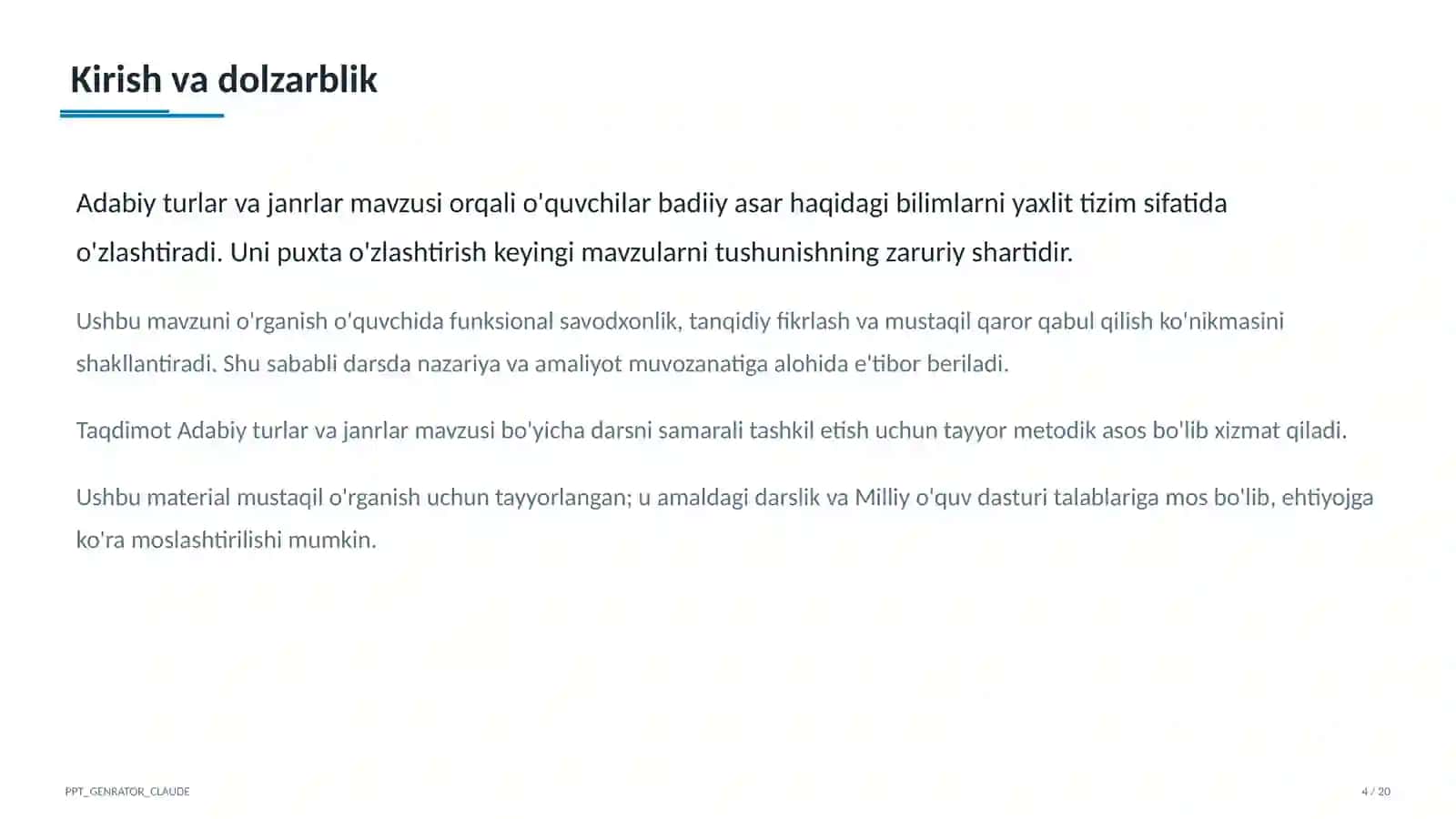 Adabiy turlar va janrlar (10-sinf) 4