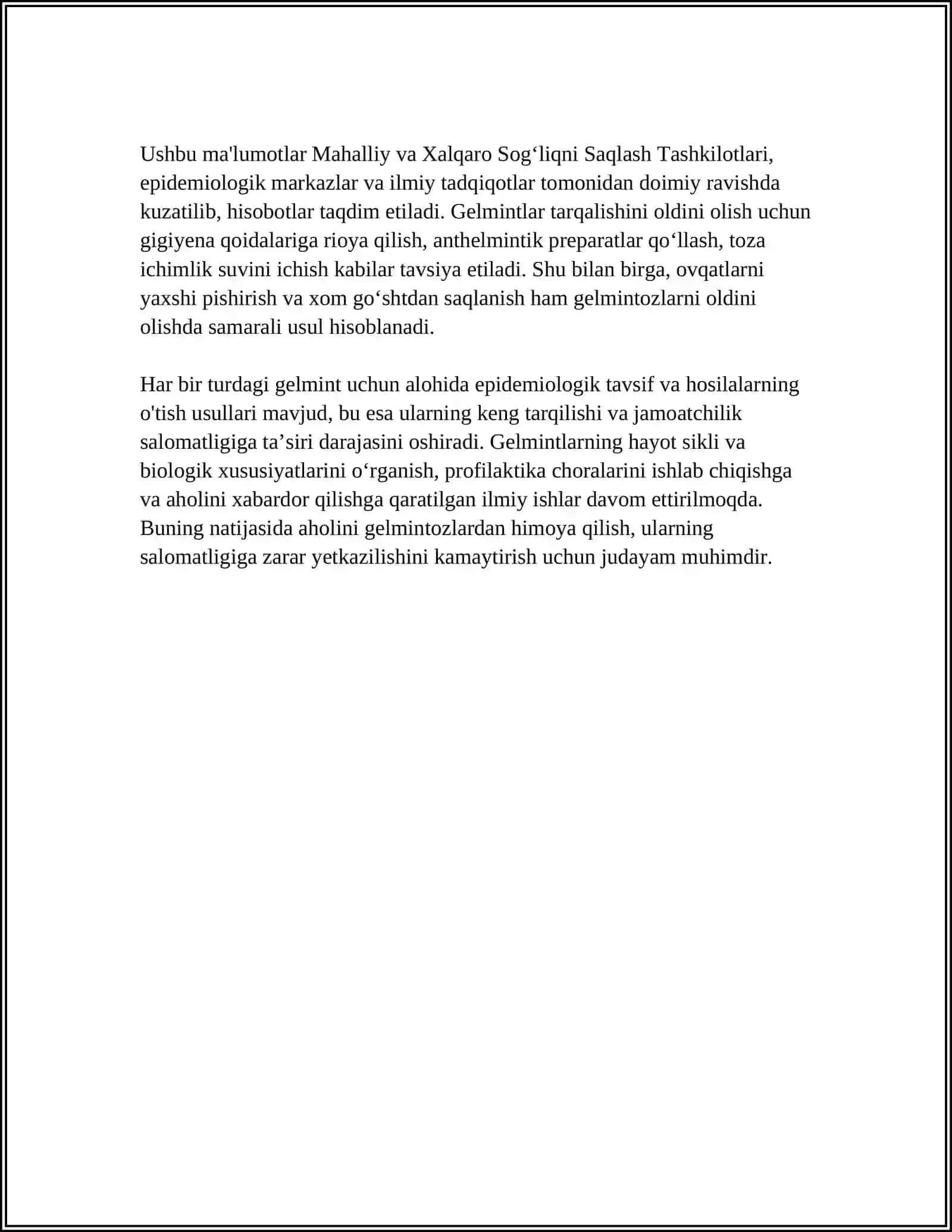 TIBBIY GELMINTOLOGIYA VA ARAXNOENTOMOLOGIYQ 4