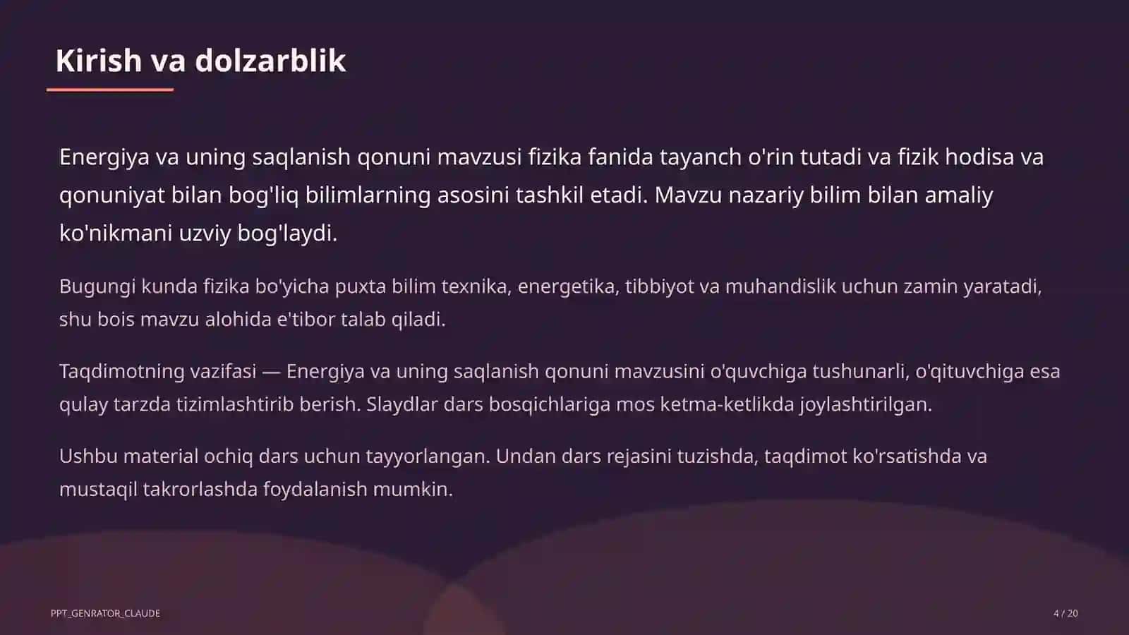 Energiya va uning saqlanish qonuni (7-sinf) 4