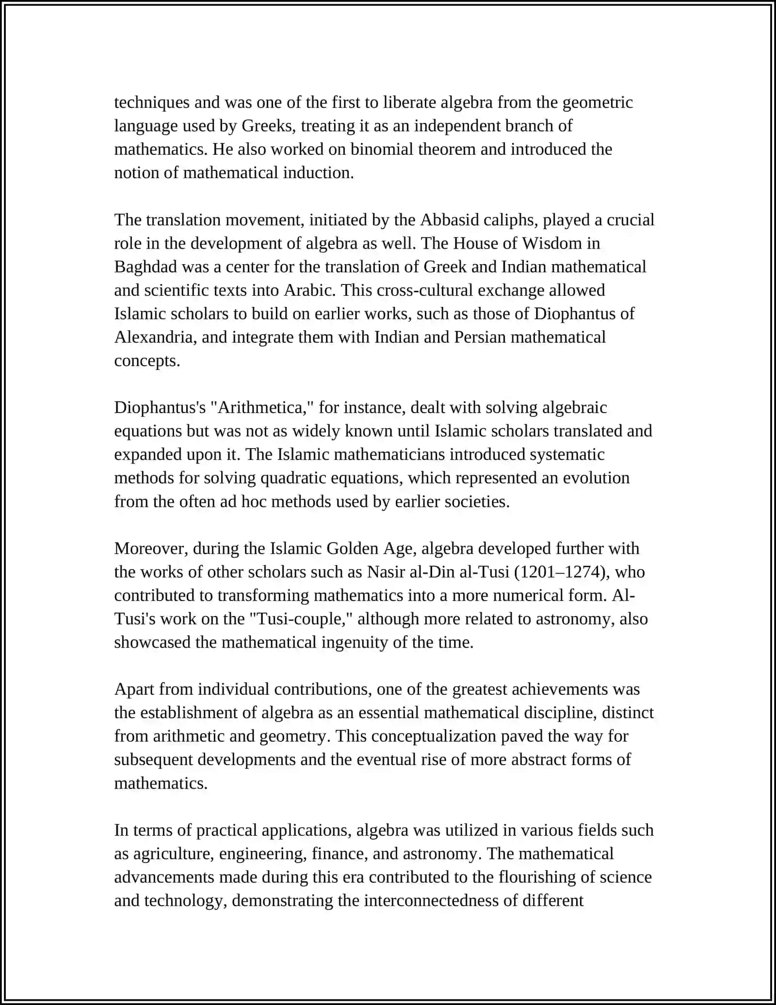 SCIENCE OF MATH IN ISLAMIC RENAISSANCE 4