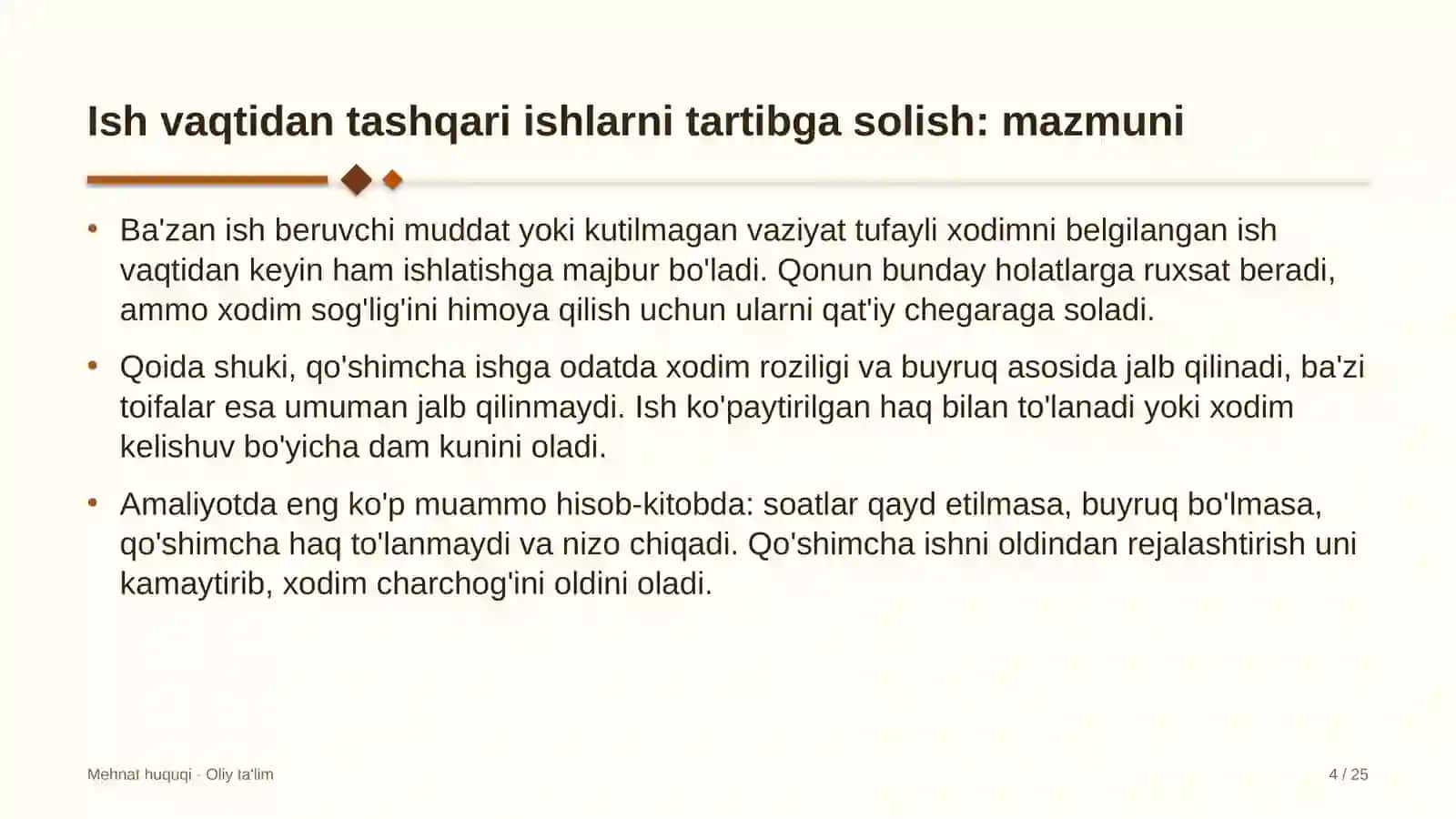 yuridik klinikalarda ish vaqtidan tashqari ishlarni tartibga solish 4359 4