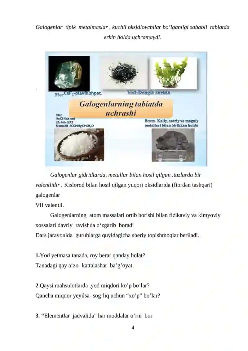 Elementlar tabiiy oilalari 4