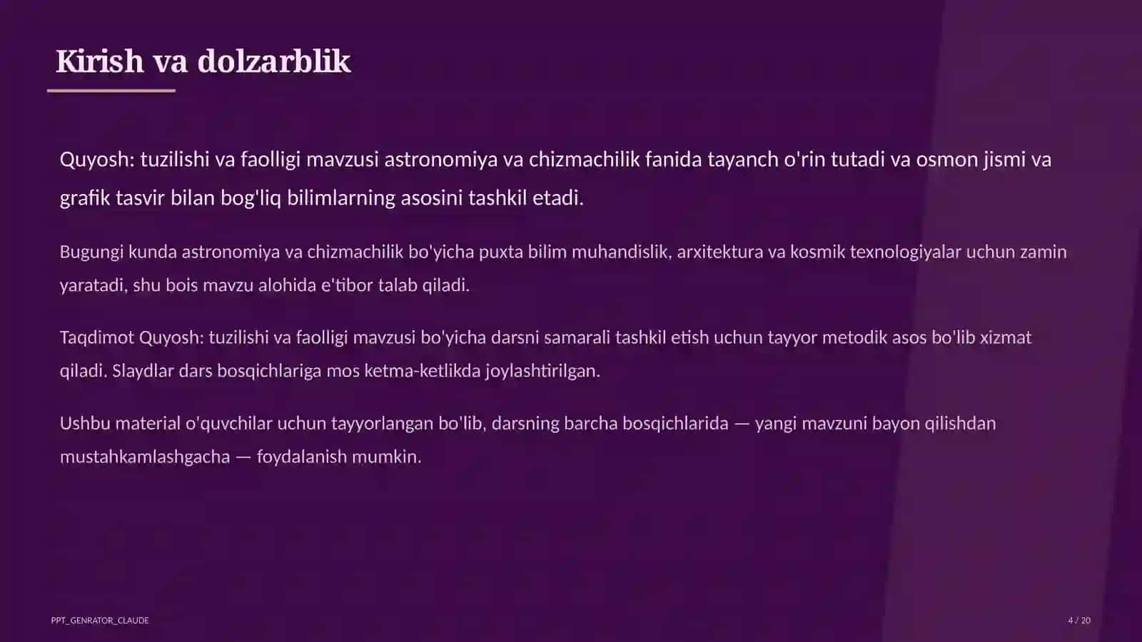 Quyosh: tuzilishi va faolligi (11-sinf) 4