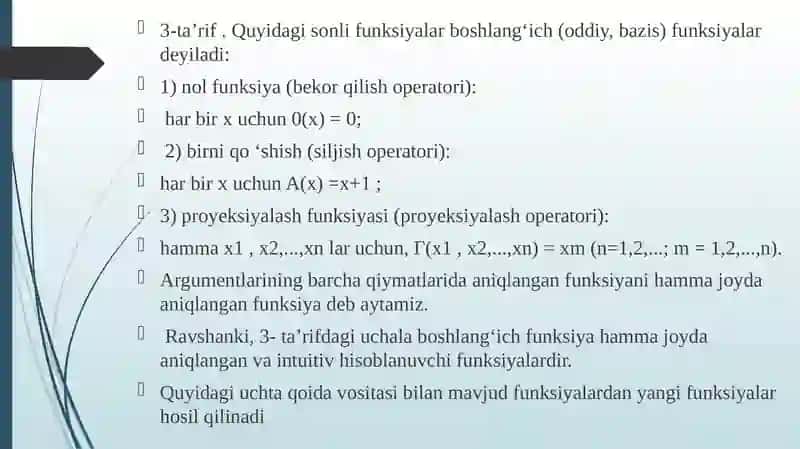 Xisoblanuvchi funksiyalar 4