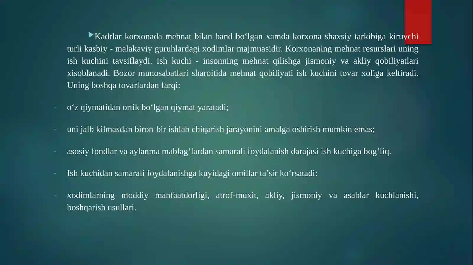 Korxonanin mehnat resurslari 4