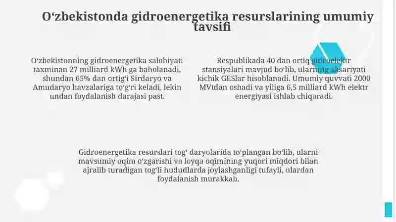 Oʻzbekistonda kichik GESlar 4